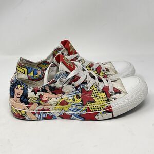 Converse x DC Comics All Star Ox Low Shoes Womens 6 Red Wonder Woman Sneakers